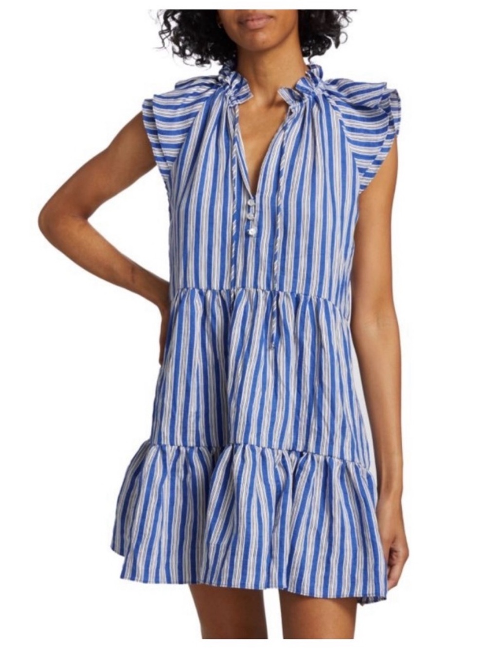 Veronica Beard Dee or Zee Blue and White Striped Dress size 2